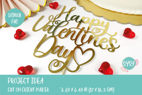 Valentine SVG | Happy Valentine's Day Cake Topper SVG SVG OyoyStudioDigitals 