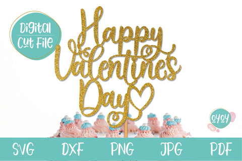 Valentine SVG | Happy Valentine's Day Cake Topper SVG SVG OyoyStudioDigitals 