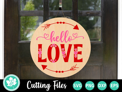 Valentine SVG | Hello Love Round Sign SVG TrueNorthImagesCA 