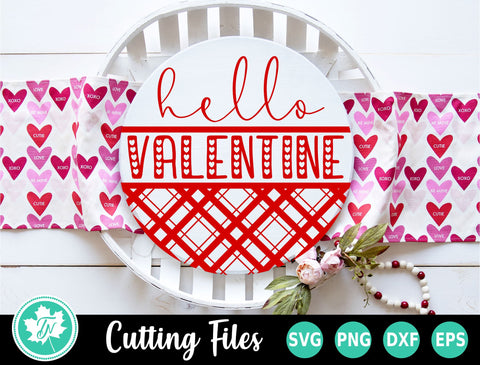 Valentine SVG | Hello Valentine Round Sign SVG TrueNorthImagesCA 