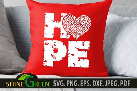 Valentine SVG - Hope Grunge with Animal Print Heart SVG SVG Shine Green Art 