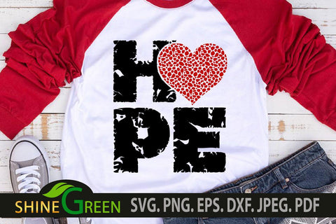 Valentine SVG - Hope Grunge with Animal Print Heart SVG SVG Shine Green Art 