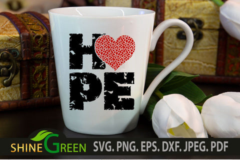 Valentine SVG - Hope Grunge with Animal Print Heart SVG SVG Shine Green Art 