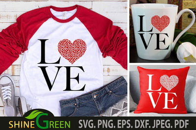 Valentine SVG - Love Animal Print Heart SVG Cut File SVG Shine Green Art 