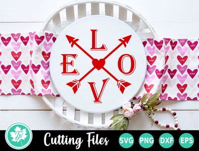 Valentine SVG | Love Arrows Round Sign SVG TrueNorthImagesCA 