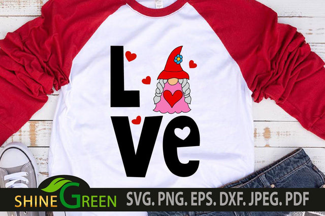 Valentine SVG - Love Female Gnome SVG SVG Shine Green Art 