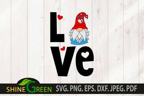 Valentine SVG - Love Male Gnome SVG SVG Shine Green Art 