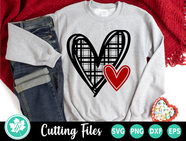 Valentine SVG | Plaid Scribble Heart SVG TrueNorthImagesCA 