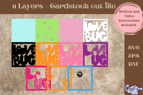 Valentine Svg Shadow Box, Love Bug 3D Gift Design Ladybug SVG Crafty Mama Studios 