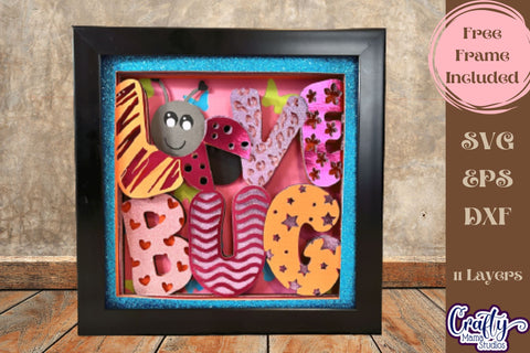 Valentine Svg Shadow Box, Love Bug 3D Gift Design Ladybug SVG Crafty Mama Studios 