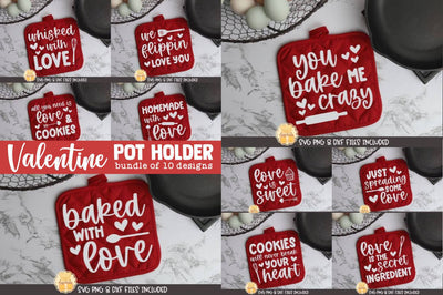 Valentine SVG | Valentine's Day Pot Holder SVG Bundle SVG Cheese Toast Digitals 