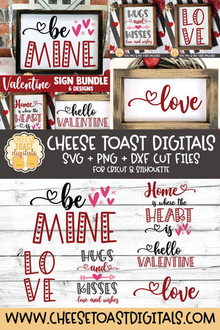 Valentine SVG | Valentine's Day Sign SVG Bundle SVG Cheese Toast Digitals 
