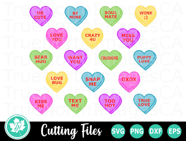 Valentine SVG | Valentines Day SVG | Conversation Hearts SVG TrueNorthImagesCA 