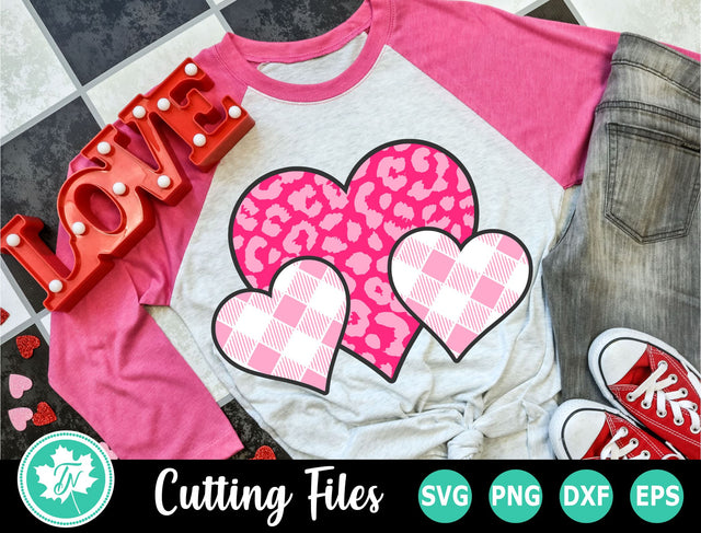 Valentine SVG | Valentines Day SVG | Leopard Plaid Hearts SVG TrueNorthImagesCA 