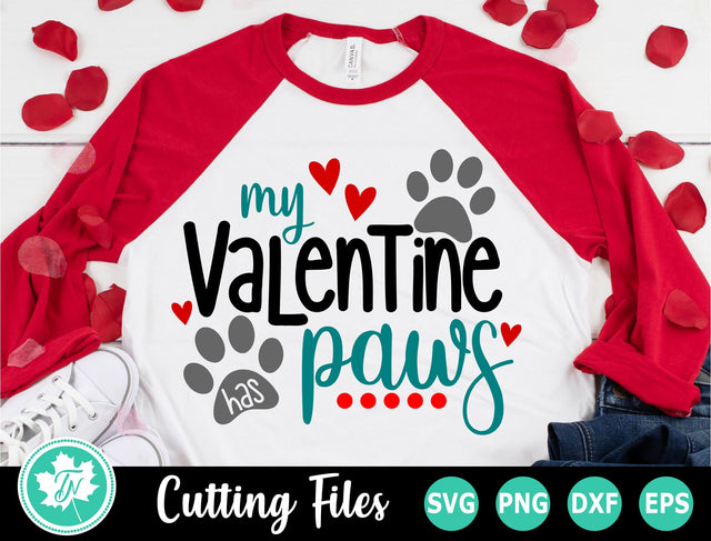 Valentine SVG | Valentines Day SVG | My Valentine Has Paws SVG TrueNorthImagesCA 