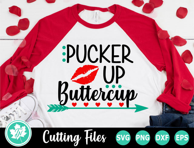 Valentine SVG | Valentines Day SVG | Pucker Up Buttercup SVG TrueNorthImagesCA 