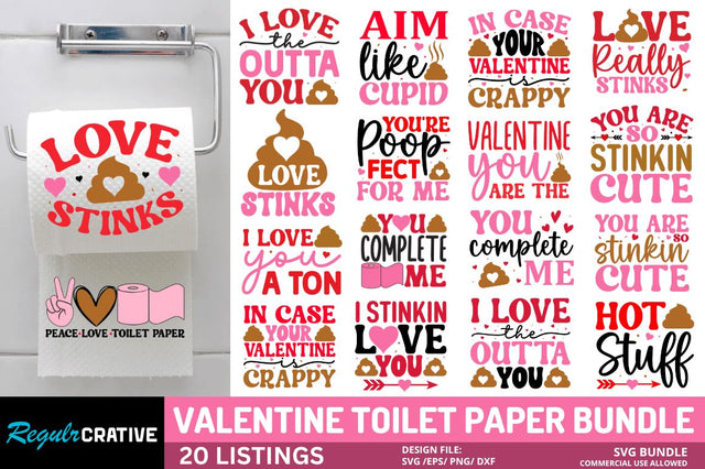 Valentine Toilet Paper Bundle SVG Regulrcrative 