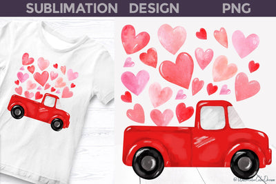 Valentine Truck Sublimation Sublimation WatercolorColorDream 