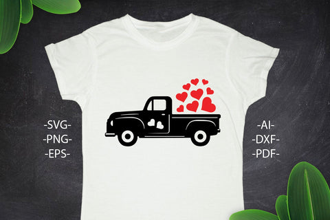 Valentine Truck Svg | truck with hearts | Valentine Truck Svg | Valentine day shirts | Love Svg | Valentine Cut files SVG 1uniqueminute 