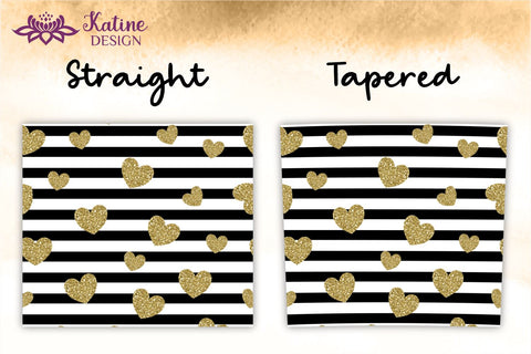 Valentine Tumbler, Valentines tumbler, Valentines Day Tumbler, Heart Tumbler, Love Tumbler, Tumbler Bundle, Wrap Sublimation design for 20 Oz Skinny Tumbler. Geometric patterns and hearts for 20 Oz Skinny Tumbler. Black and gold glitter with gold foil. Sublimation KatineDesign 