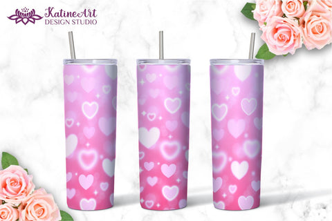Valentine Tumbler, Valentines tumbler, Valentines Day Tumbler, Heart Tumbler, Love Tumbler, Tumbler Bundle, Wrap Sublimation design for 20 Oz Skinny Tumbler Sublimation KatineDesign 