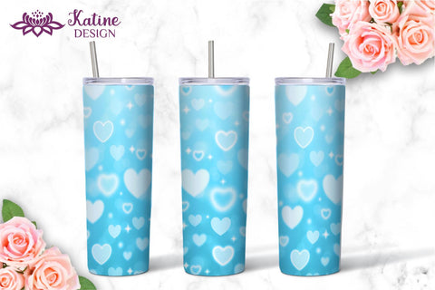 Valentine Tumbler, Valentines tumbler, Valentines Day Tumbler, Heart Tumbler, Love Tumbler, Tumbler Bundle, Wrap Sublimation design for 20 Oz Skinny Tumbler Sublimation KatineDesign 