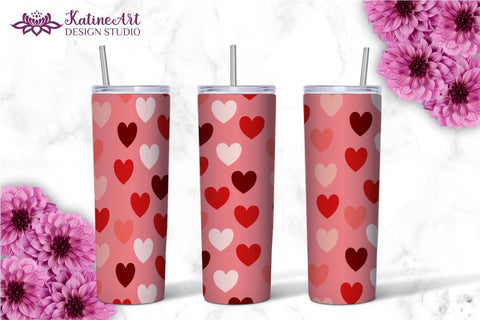 Valentine Tumbler, Valentines tumbler, Valentines Day Tumbler, Heart Tumbler, Love Tumbler, Tumbler Bundle, Wrap Sublimation design for 20 Oz Skinny Tumbler Sublimation KatineDesign 