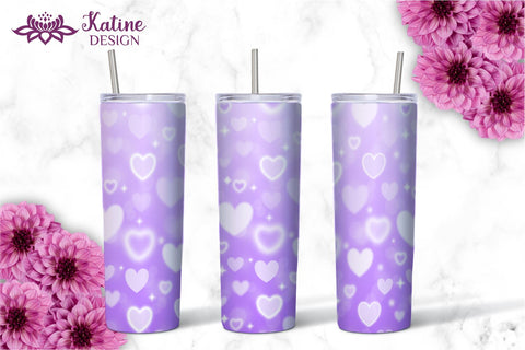 Valentine Tumbler, Valentines tumbler, Valentines Day Tumbler, Heart Tumbler, Love Tumbler, Tumbler Bundle, Wrap Sublimation design for 20 Oz Skinny Tumbler Sublimation KatineDesign 