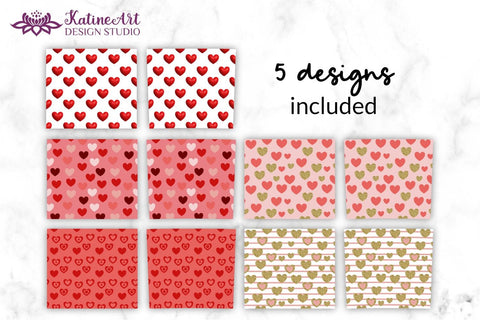 Valentine Tumbler, Valentines tumbler, Valentines Day Tumbler, Heart Tumbler, Love Tumbler, Tumbler Bundle, Wrap Sublimation design for 20 Oz Skinny Tumbler Sublimation KatineDesign 