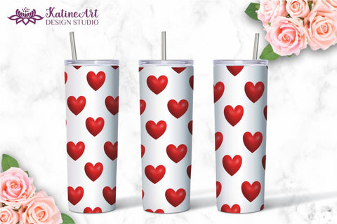 Valentine Tumbler, Valentines tumbler, Valentines Day Tumbler, Heart Tumbler, Love Tumbler, Tumbler Bundle, Wrap Sublimation design for 20 Oz Skinny Tumbler Sublimation KatineDesign 