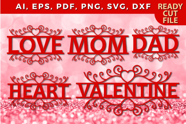 VALENTINE TYPOGRAPHY CUT FILE BUNDLE SVG MD JOYNAL ABDIN 