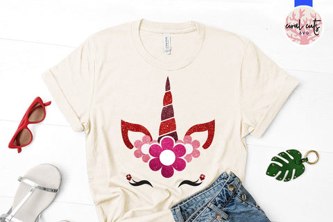Valentine Unicorn Face-Unicorn SVG EPS DXF PNG SVG CoralCutsSVG 
