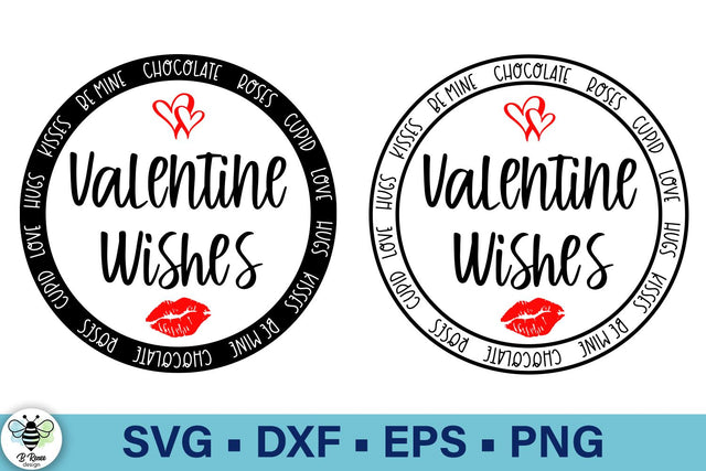 Valentine Wishes Round Sign SVG SVG B Renee Design 
