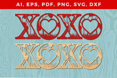 Valentine xoxo laser/paper cut svg file SVG MD JOYNAL ABDIN 