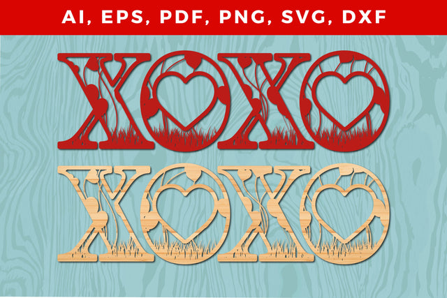 Valentine xoxo laser/paper cut svg file SVG MD JOYNAL ABDIN 