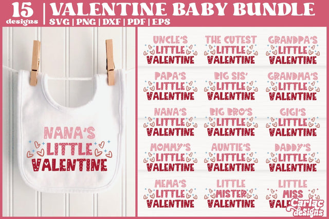 Valentines Baby Bundle | Little Valentine SVG Bundle | Vol1 SVG Carla C Designs 