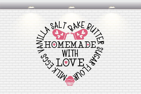 Valentine's Baking - Homemade With Love - SVG, PNG, DXF, EPS SVG Elsie Loves Design 