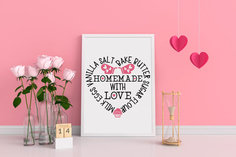 Valentine's Baking - Homemade With Love - SVG, PNG, DXF, EPS SVG Elsie Loves Design 