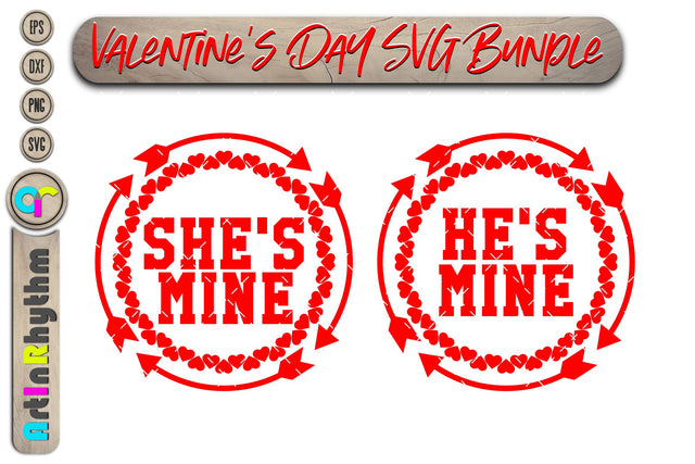 Valentines Be mine svg, He's mine, She's mine, Couple shirt svg SVG Artinrhythm shop 