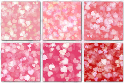 Valentines Bokeh Digital Papers Backgrounds Set Digital Pattern SineDigitalDesign 