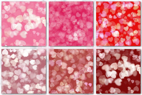 Valentines Bokeh Digital Papers Backgrounds Set Digital Pattern SineDigitalDesign 