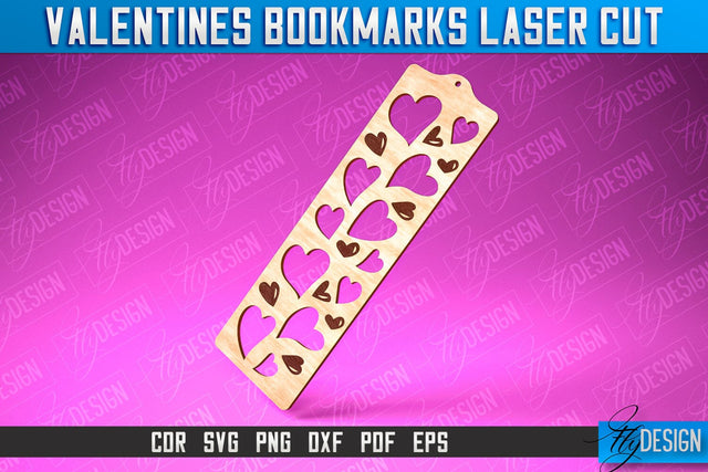 Valentines Bookmarks Laser Cut | Bookmark SVG | Book Lover SVG Fly Design 