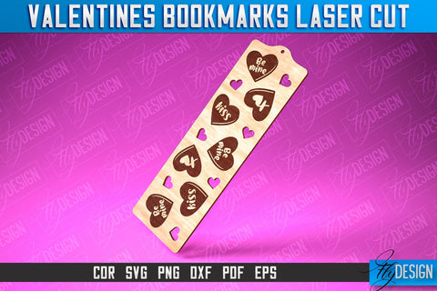 Valentines Bookmarks Laser Cut | Bookmark SVG | Book Lover SVG Fly Design 