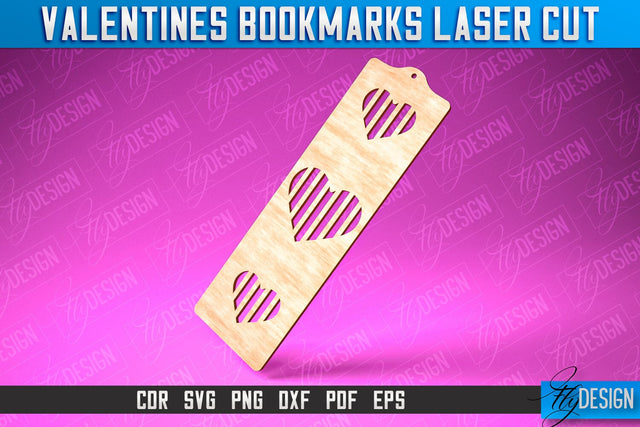 Valentines Bookmarks Laser Cut | Bookmark SVG | Book Lover SVG Fly Design 