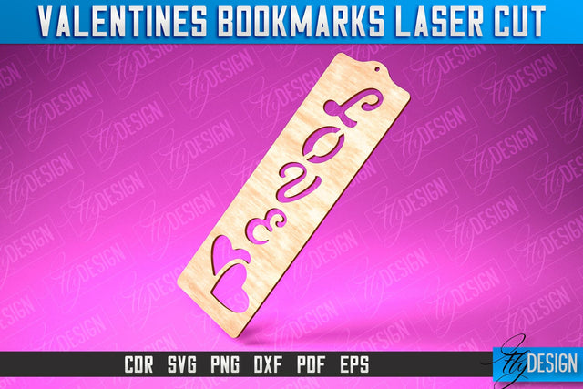 Valentines Bookmarks Laser Cut | Bookmark SVG | Book Lover SVG Fly Design 