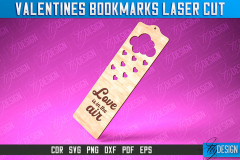 Valentines Bookmarks Laser Cut | Bookmark SVG | Book Lover SVG Fly Design 
