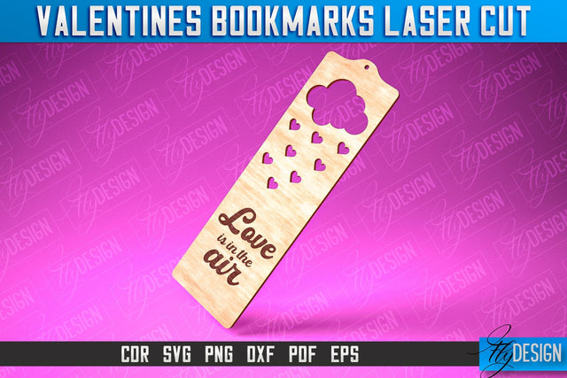 Valentines Bookmarks Laser Cut | Bookmark SVG | Book Lover SVG Fly Design 