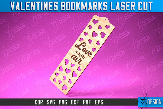 Valentines Bookmarks Laser Cut | Bookmark SVG | Book Lover SVG Fly Design 