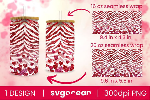 Valentines Can Glass | Libbey Glass | Beer Can Sublimation SvgOcean 
