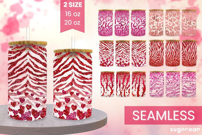 Valentines Can Glass | Libbey Glass | Beer Can Sublimation SvgOcean 